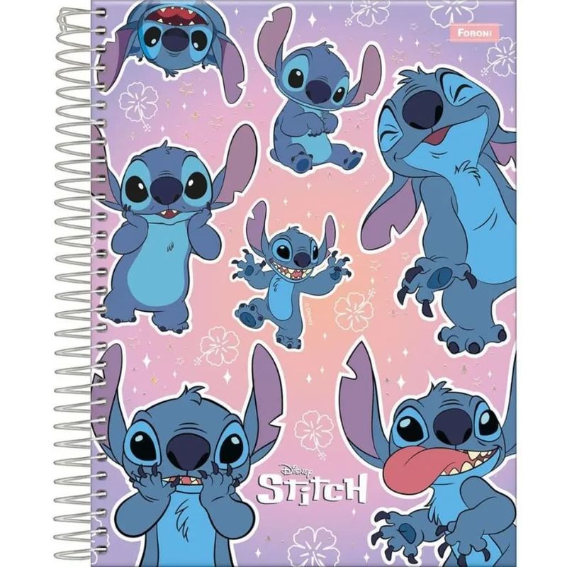 Caderno-College-Capa-Dura-Stitch-10-Materias-160-Folhas---Foroni