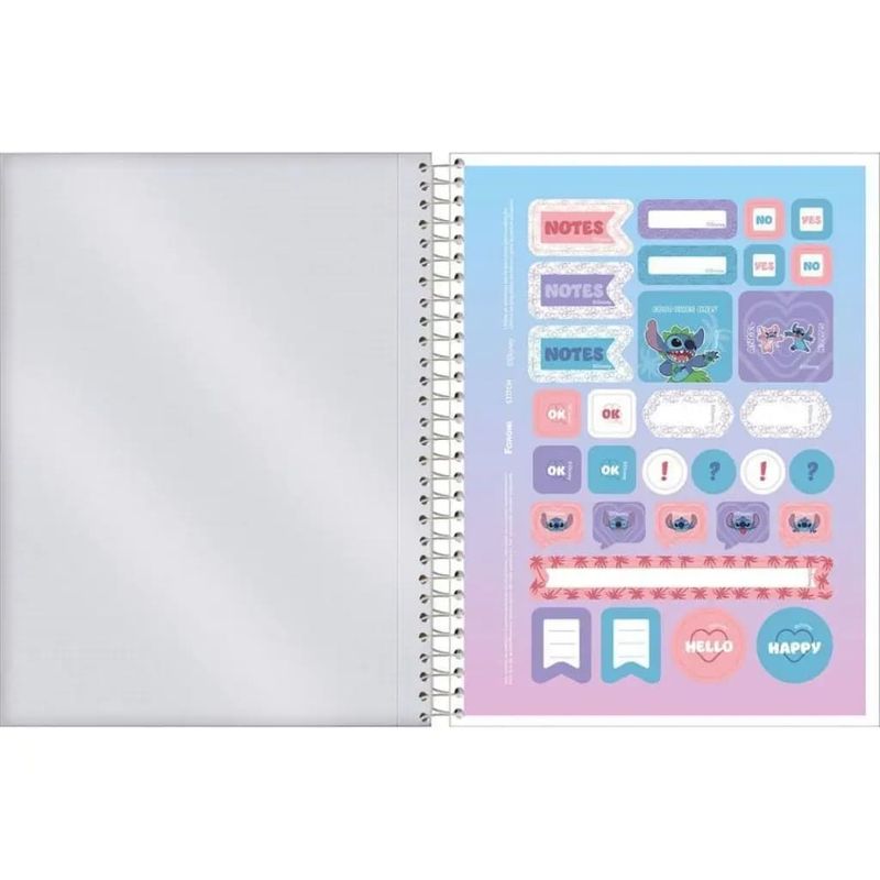 Caderno-College-Capa-Dura-Stitch-10-Materias-160-Folhas---Foroni