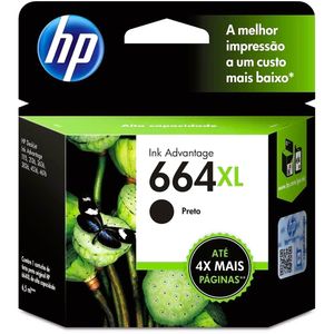 Cartucho de Tinta 664 XL Preto  F6V31AB - HP