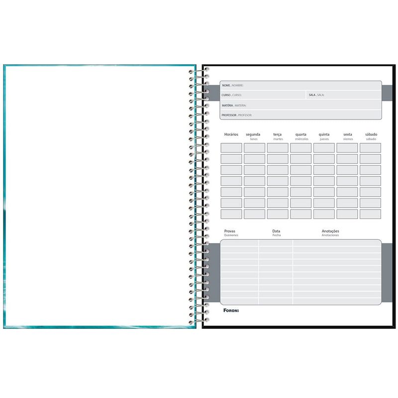 Caderno-Universitario-Capa-Dura-4-Elementos-10-Materias-160-Folhas---Foroni