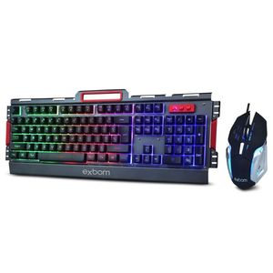 Kit Teclado Semi Mecânico e Mouse Gamer USB ABNT 2 Iluminado Led Rgb Metal BK-G3000 -  Exbom