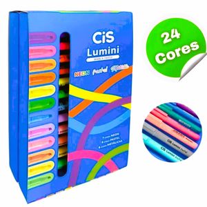 Estojo Marca Texto Lumini 24 Cores  - Cis