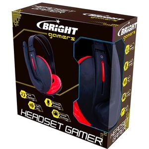 Fone Headset P2 Gamer Preto e Vermelho - Bright