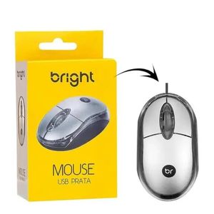 Mouse Óptico USB 800 DPI Prata 0107 -  Bright