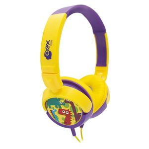 Fone de Ouvido Infantil Dino HP300 Roxo e Amarelo - Oex