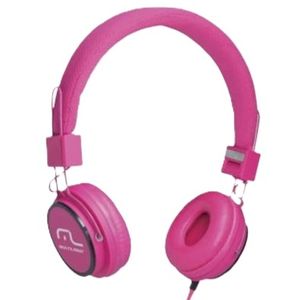 Headphone Head Fun com Microfone P2 3,5mm Hi-Fi Rosa - Multilaser