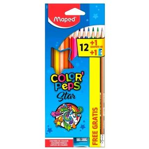 Lápis De Cor Color Peps 12 Cores + Apontador + Lápis Grafite -  MAPED