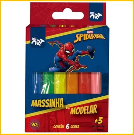 Massa-de-Modelar-Homem-Aranha-6-Cores---DAC