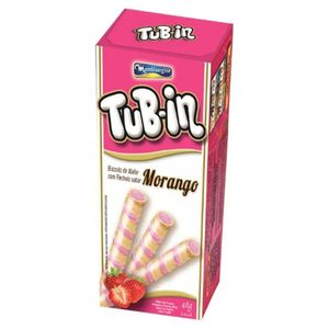 Biscoito Waffer Recheado Tubin Morango - Bis