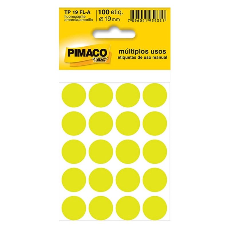 Etiqueta--Amarelo-Fluorescente-Tp-19-com-100-Etiquetas----Pimaco