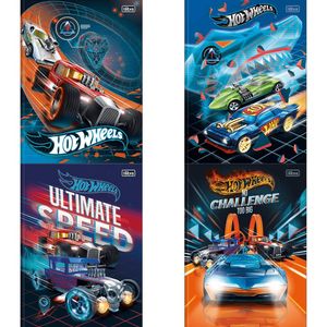 Caderno Brochura  Capa Dura  1/4 Hot Wheels 80 Folhas - Tilibra