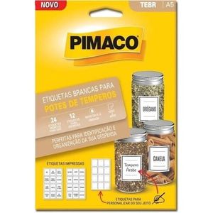 Etiqueta Branca A5 p/ Potes De Tempero Resistente - Pimaco