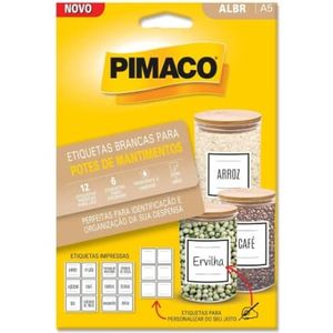 Etiqueta Branca A5 p/ Potes De Alimentos 70 x 68 cm  - Pimaco