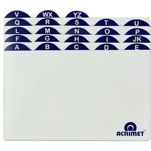 índice para Fichário A-Z 6X9  Cartão Envernizado - Acrimet