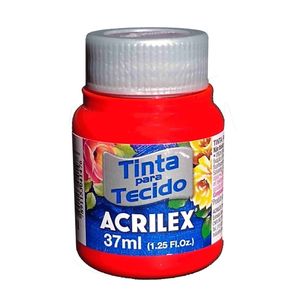 Tinta Para Tecido Fosca Vermelho Vivo 37ml - Acrilex